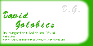 david golobics business card